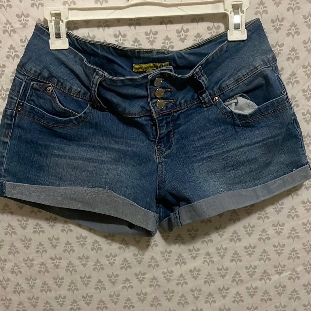 blue denim shorts